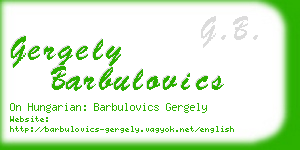 gergely barbulovics business card